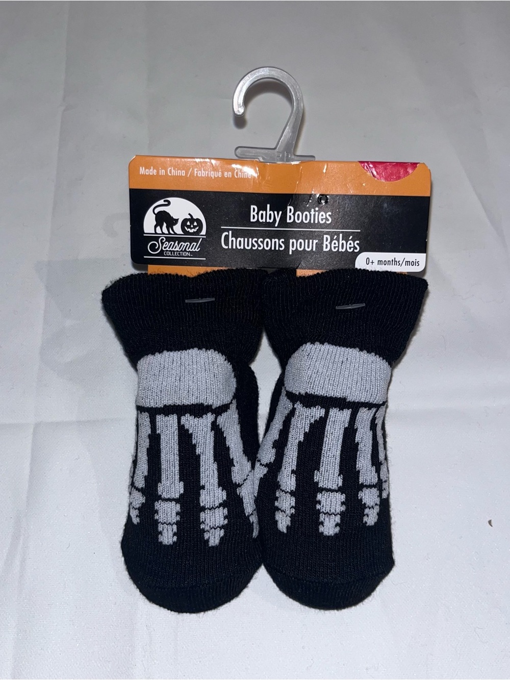Black & Gray Skeleton Baby Booties